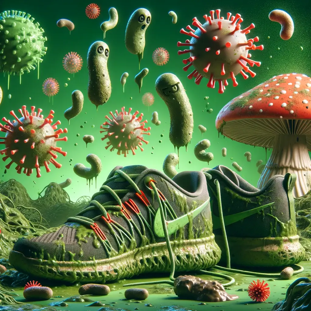 Dezynfekcja butów zabija bakterie i grzyby